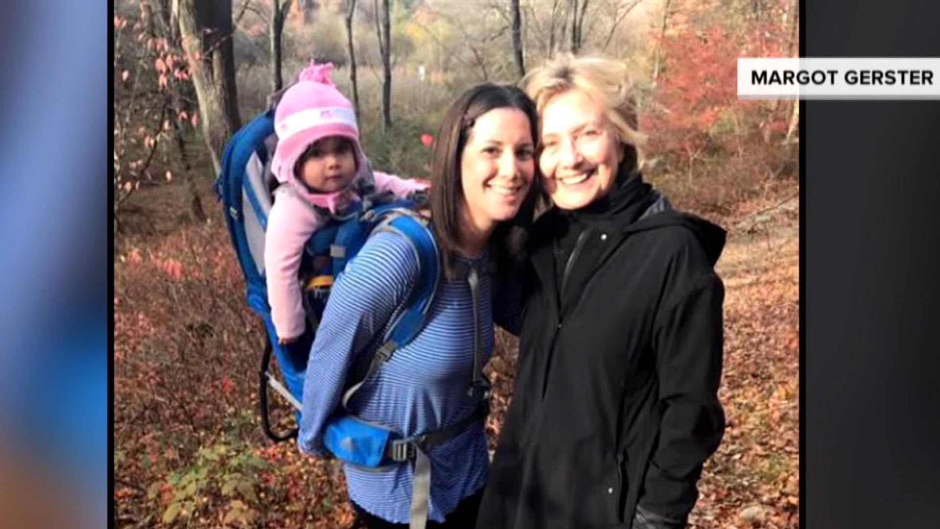 Hillary Clinton 'smiling and happy' after being spotted on a hiking trail