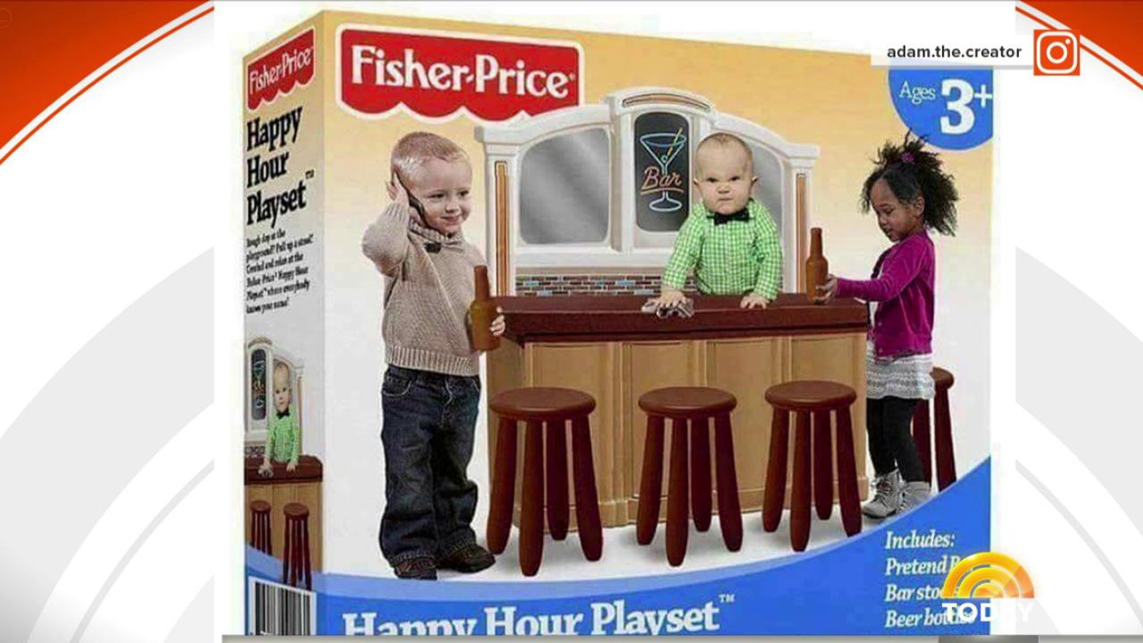 Fake 'Happy Hour Playset' ad showing toddlers at bar spurs outrage