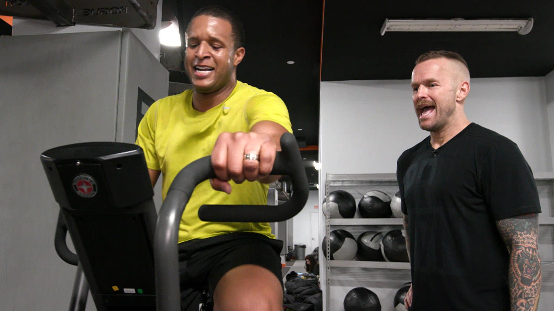 Watch Bob Harper help Craig Melvin kick his workout up a notch