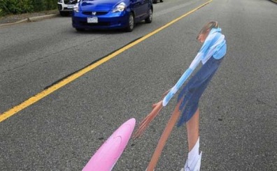Optical illusion of young girl makes drivers slow down - Technology & science - Tech and gadgets ...