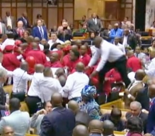 Mass Brawl Breaks Out in South African Parliament