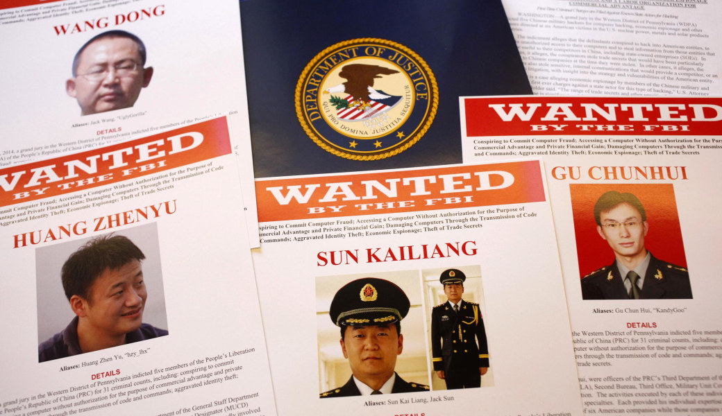 Image: Press materials are displayed on a table of the Justice Department in Washington