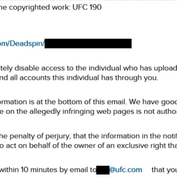 IMAGE: Ultimate Fighting Championship complaint against Deadspin