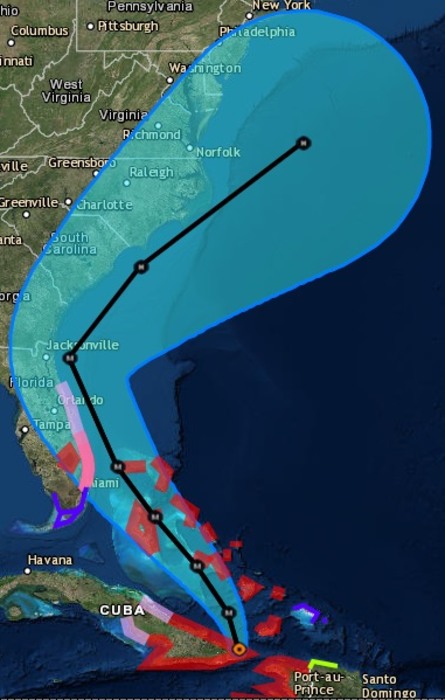 IMAGE: Hurricane Matthew projection