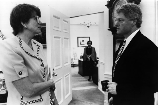 Image: U.S. President Bill Clinton and Janet Reno