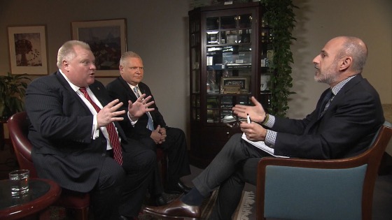 Rob Ford and his brother Doug sat down with Matt Lauer Monday. 