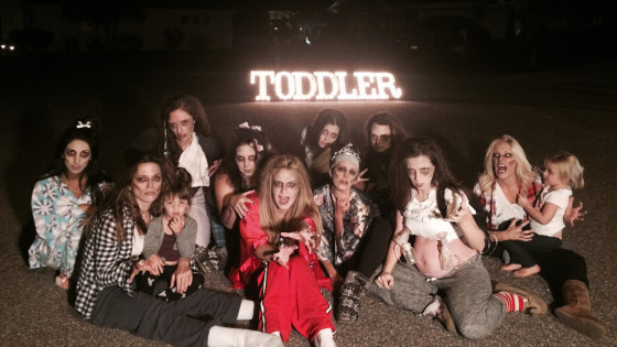 The crew of Mombies take a break from filming 'Toddler.'

