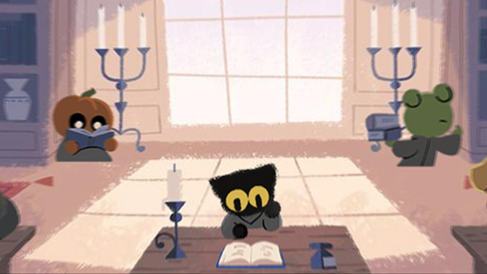 Halloween Google Doodle Brings Back Momo For New Magic Cat Academy