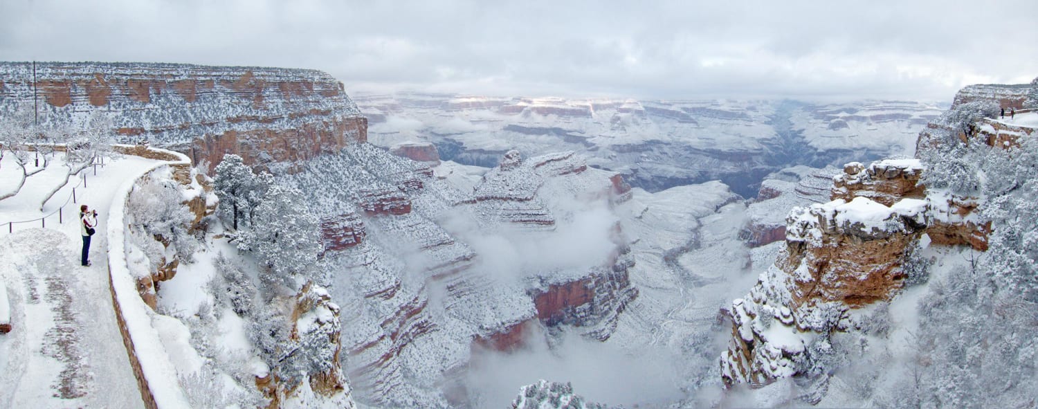 Grand Canyon Enters New Year Covered in Snow - NBCNews.com - Canyon ...