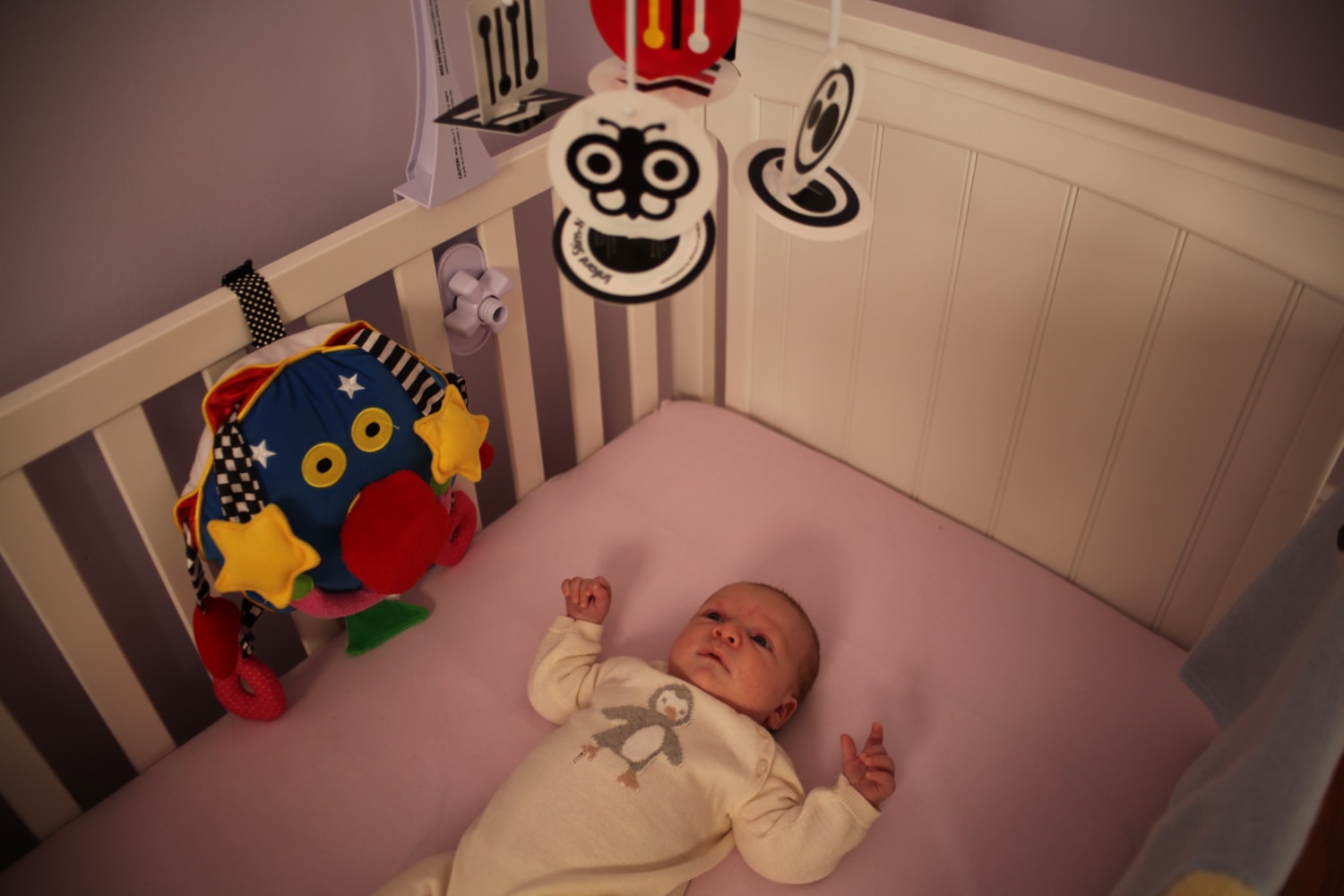 hanging things over baby's crib
