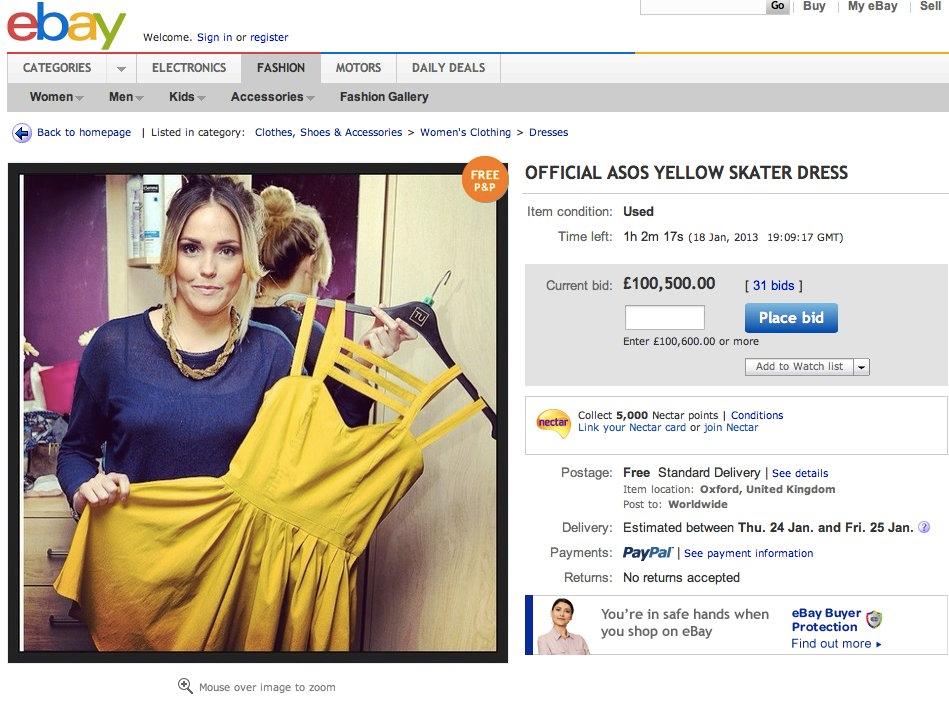 Naked eBay Seller, Aimi Jones, Sells Dress For Over 