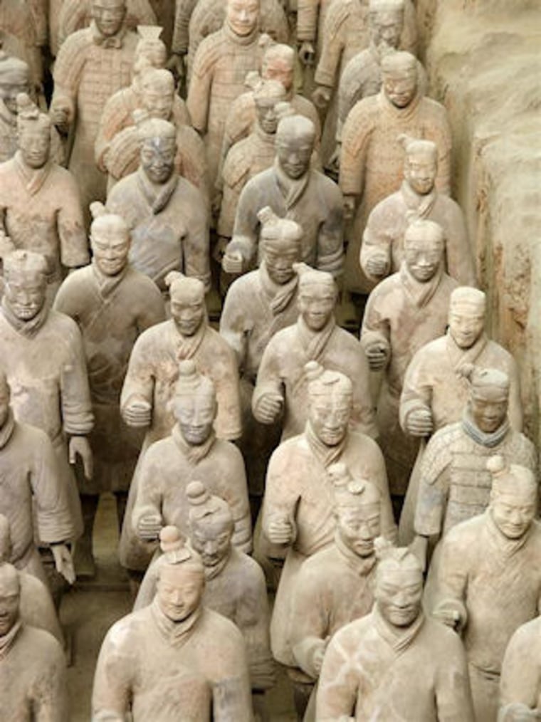 More than 1,000 fierce clay warriors out of an estimated 8,000 life-size figures have been unearthed in the three pits. 