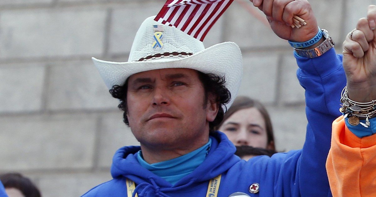 Spotted: Cowboy Hat 'Hero' at Boston Finish Line