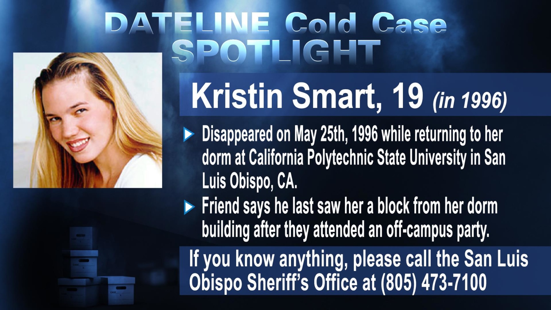 COLD CASE SPOTLIGHT: Kristin Smart - NBC News1778 x 1000