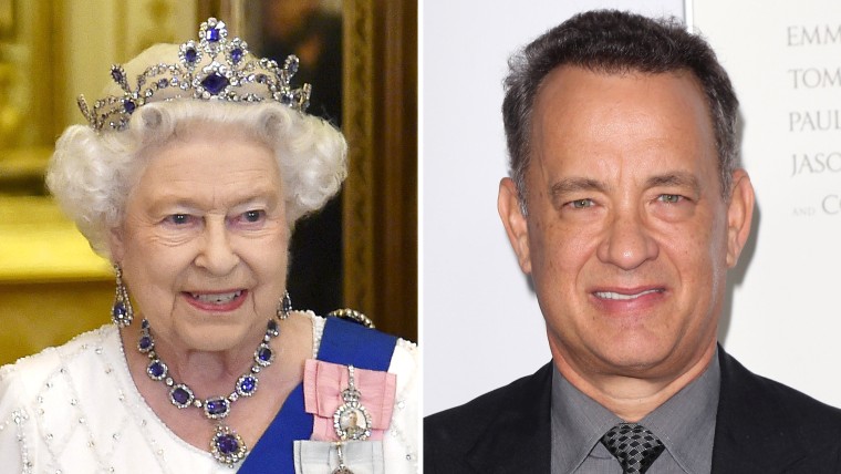 Queen Elizabeth and Tom Hanks