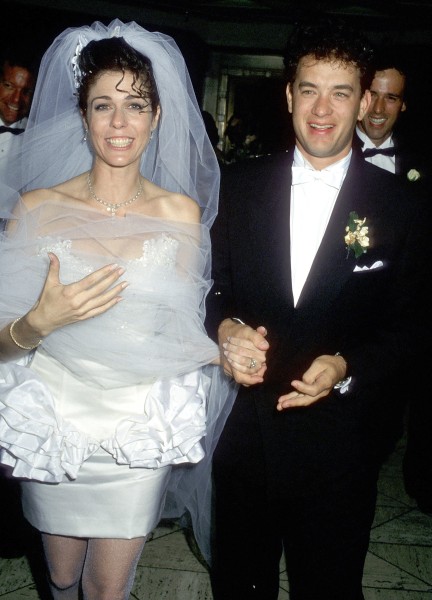 Tom Hanks and Rita Wilson at their wedding reception in Los Angeles, California.