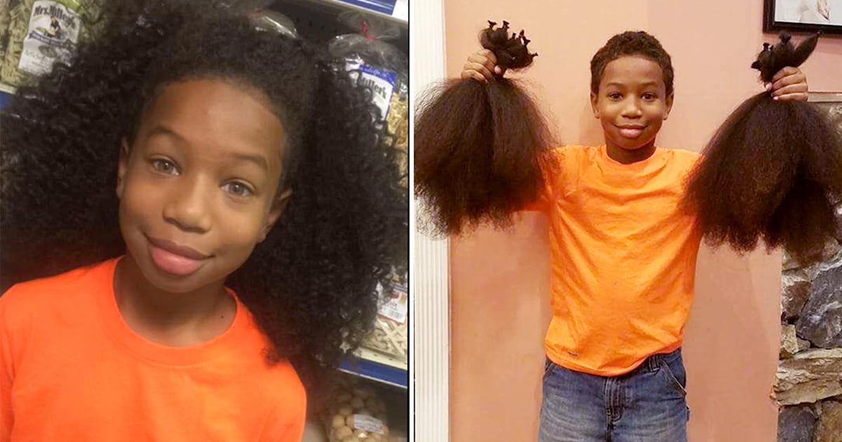 Boy grows hair for 2 years to help kids with cancer