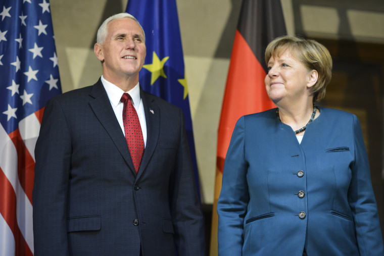Image result for Pence and Merkel