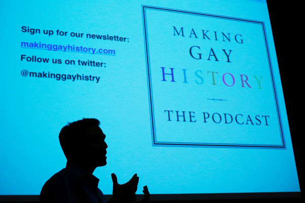 Image: Eric Marcus, creator and host of the "Making Gay History" podcast, speaks during a training session with the group History Unerased in Lowell