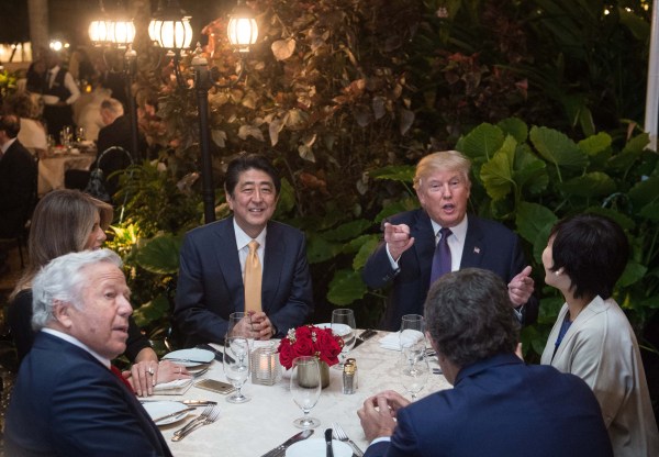 Image: Donald Trump and Shinzo Abe at Mar-a-Lago