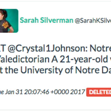 Archive copy of Sarah Silverman's retweet of a Russian-linked troll account