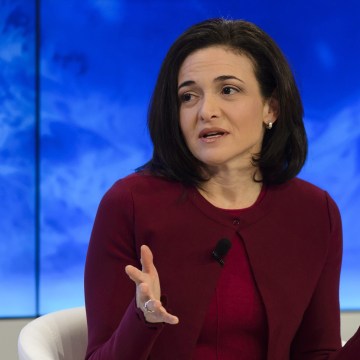   Image: Sheryl Sandberg speaks during a panel session on the first day of the 46th Annual Meeting of the World Economic Forum in Davos, 