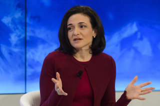   Image: Sheryl Sandberg speaks during a panel session on the first day of the 46th Annual Meeting of the World Economic Forum in Davos, 