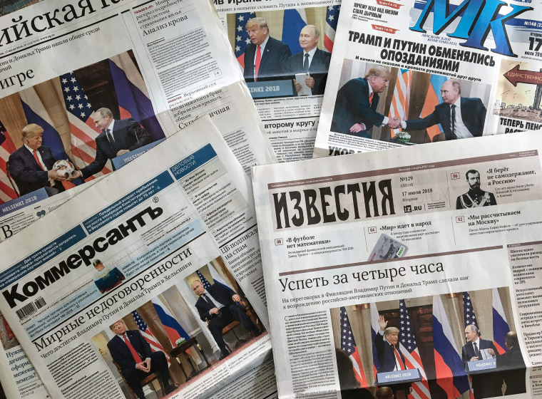   Image: The front pages of the main Russian newspapers 