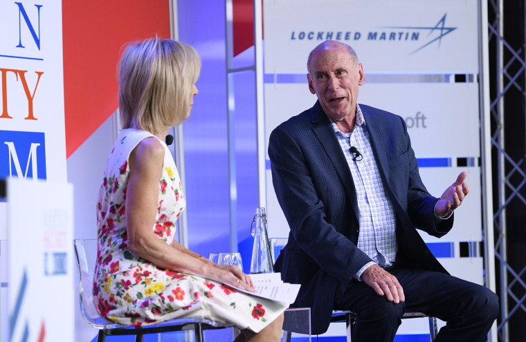 Image: Dan Coats speaks with Andrea Mitchell during the Aspen Security Forum