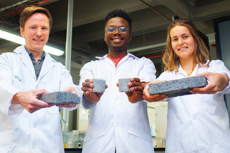 Researchers at the University of Cape Town in South Africa have developed "bio-bricks" made of human urine.