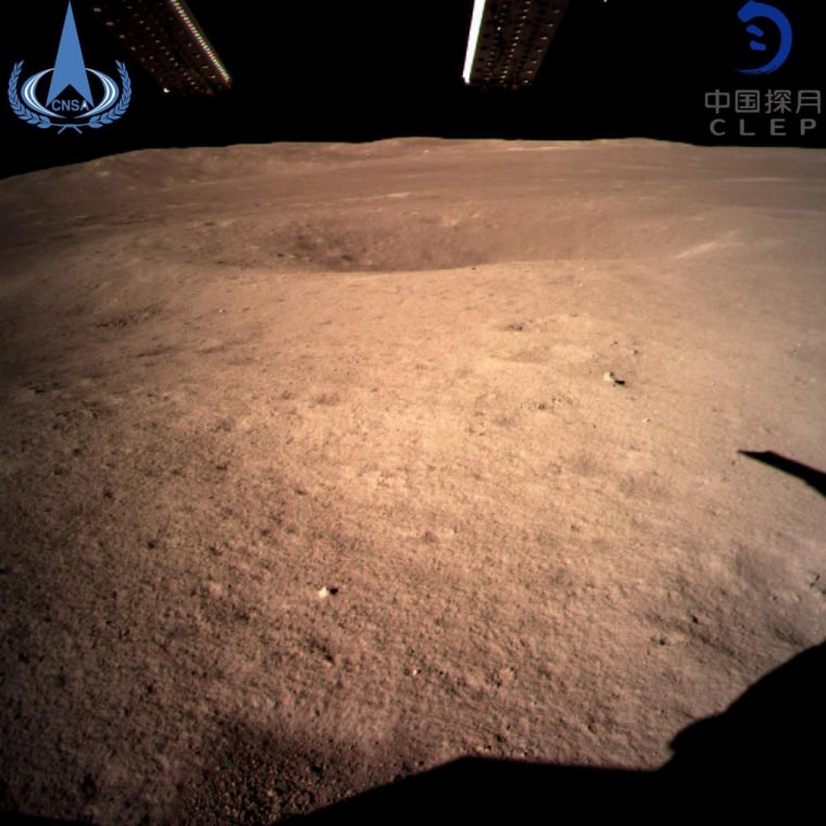 Image: The far side of the moon taken by the Chang'e-4 lunar probe is seen in this image provided by China National Space Administration