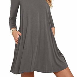 Best long-sleeved T-shirt dress with pockets for $20 on Amazon