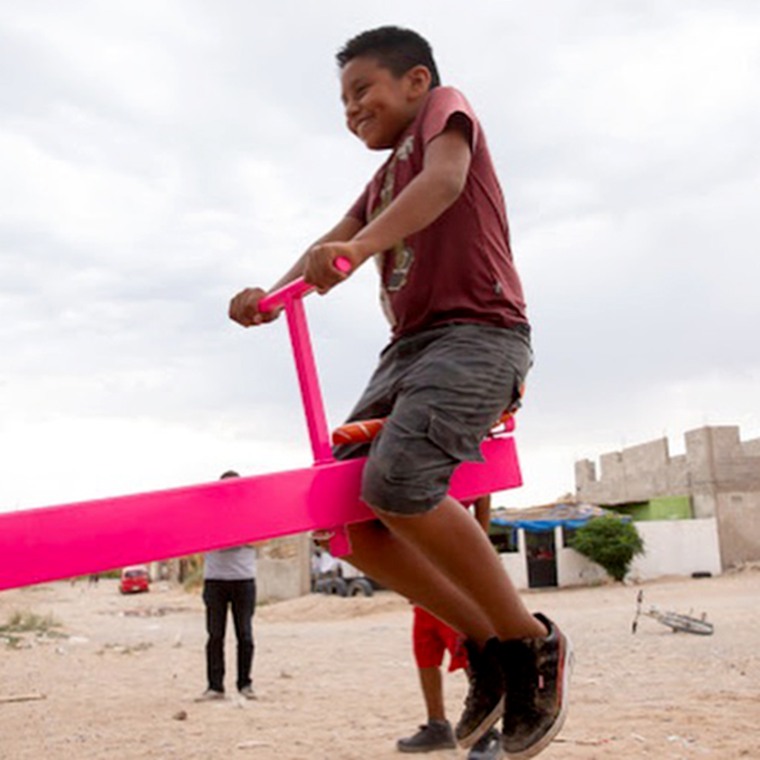 Image: Ronald Rael and Virginia San Fratello designed a seesaw between the U.S. and Mexico border wall in 2009, and came to life in New Mexico this July.