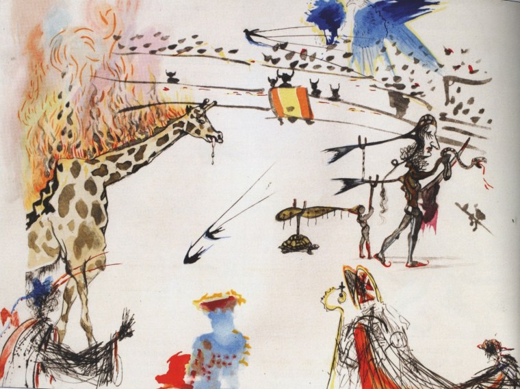 "Surrealistic Bullfight: Burning Giraffe" by Salvador Dali.