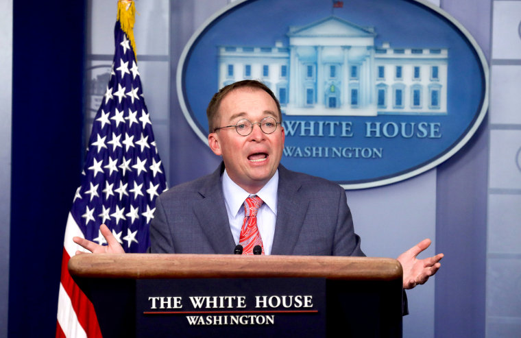Image: Acting White House Chief of Staff Mulvaney addresses media briefing at the White House in Washington