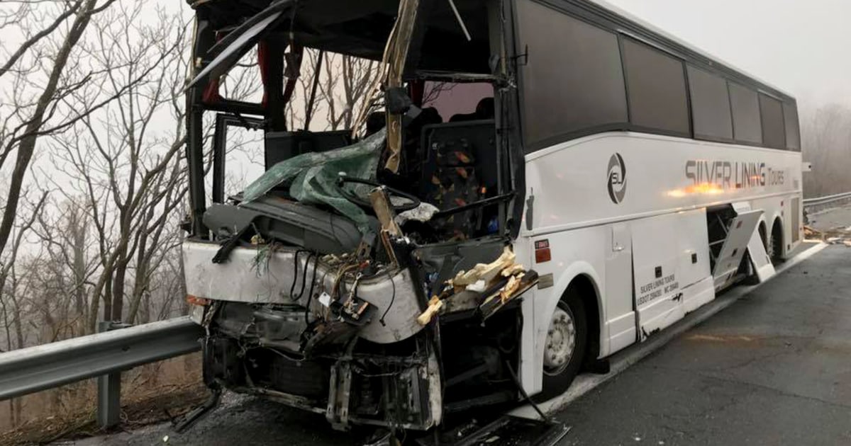 At least 19 injured in Virginia when bus and tractor-trailer collide