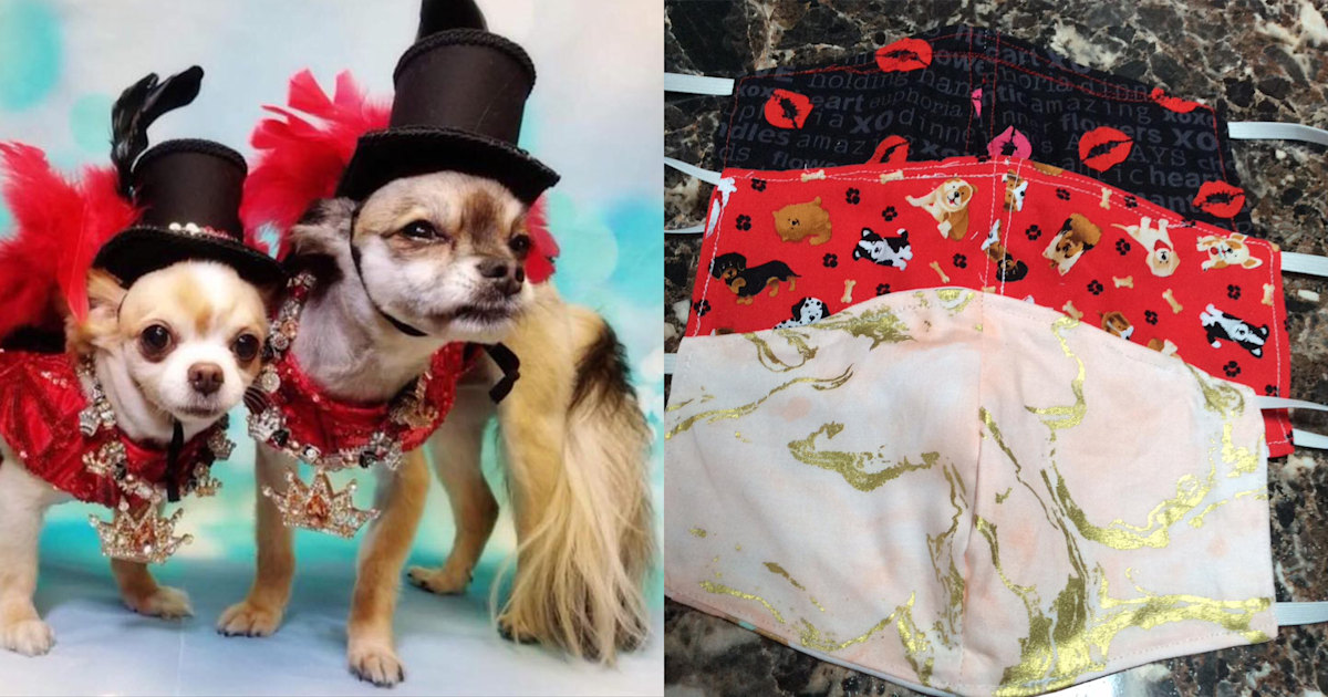 Pet fashion designers sew face masks to help medical workers
