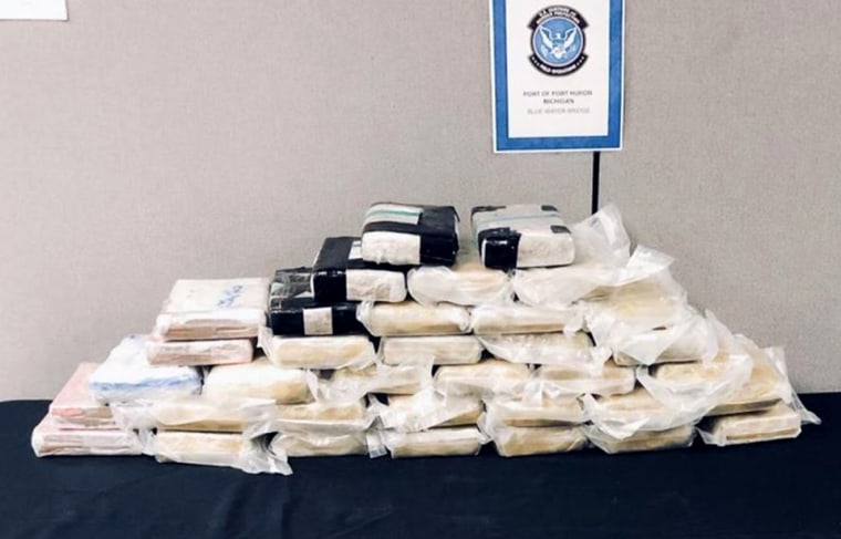 Image: Drugs seized at Blue Water Bridge in Port Huron, Mich., on April 17, 2020.
