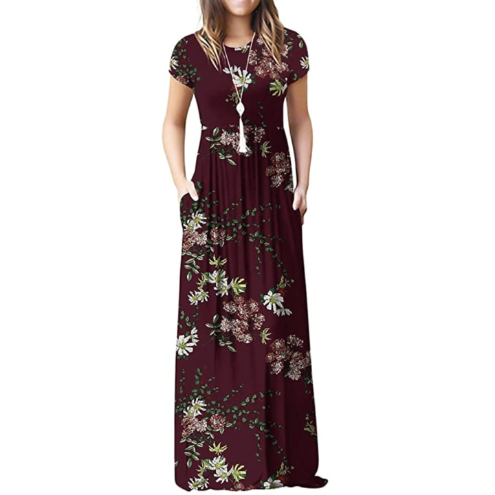 casual maxi dress with sleeves