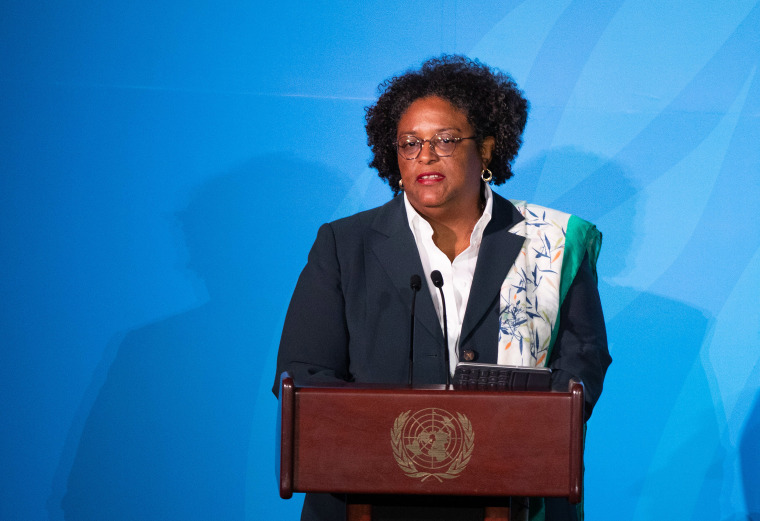 Image: Mia Mottley, Barbados' prime minister, speaks during the United Nations Climate Action Summit in New York.