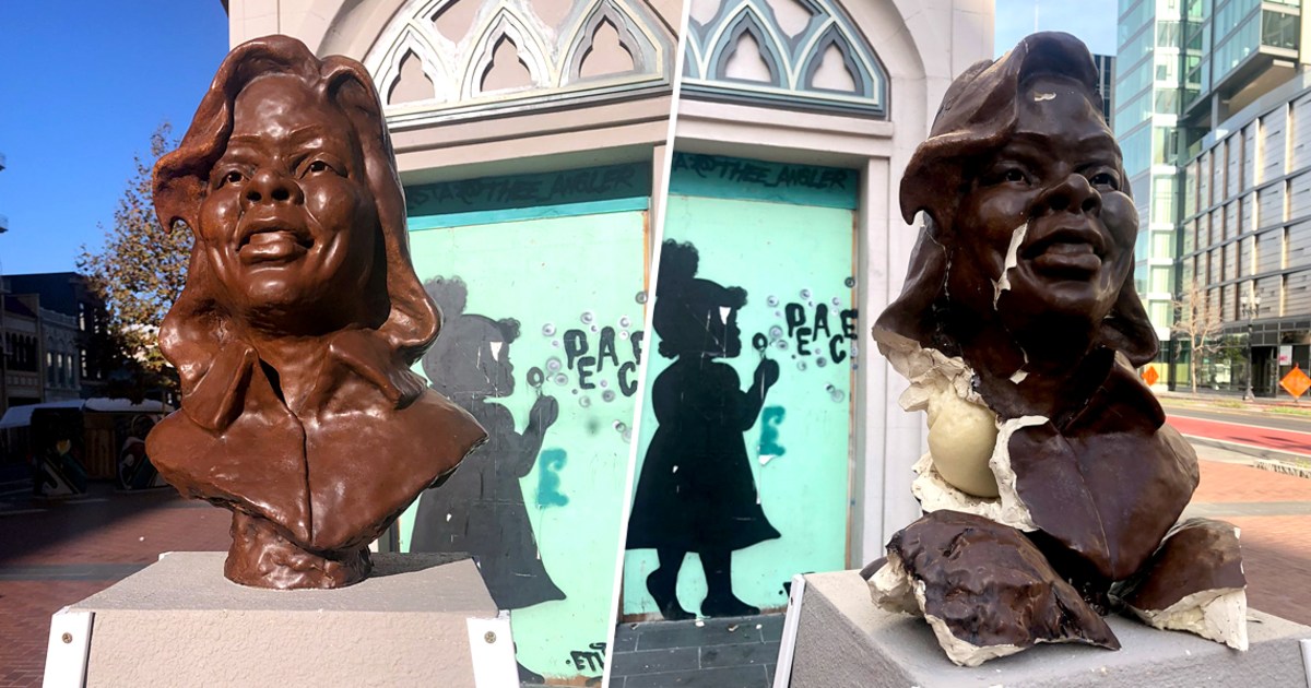 A Breonna Taylor sculpture has been vandalized.  The artist says it is an ‘act of racist aggression’.