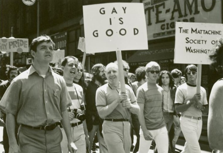 Image: Frank Kameny and Mattachine Society of Washington members marching in New York, June 1970