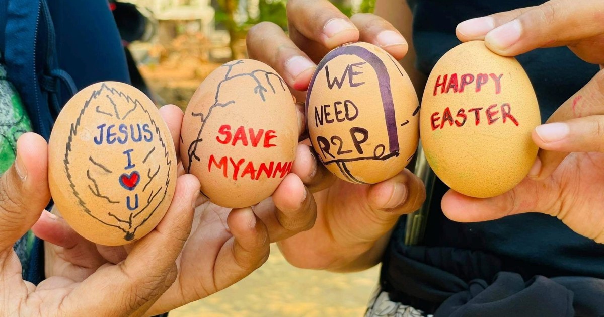 Easter eggs become a symbol of challenge for anti-coup protesters in Myanmar