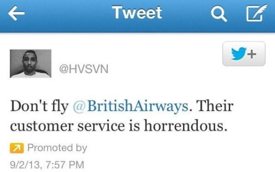 disgruntled customer of British Airways