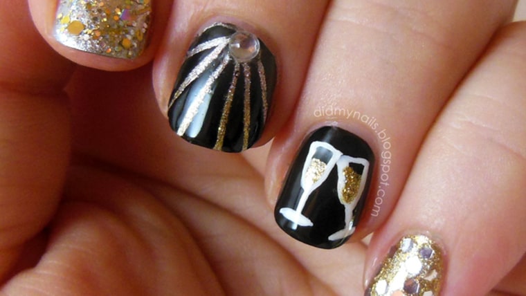 2. Festive Short Nail Designs for New Year's Eve - wide 6