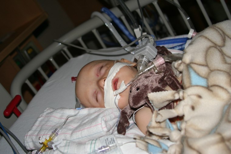 Emmett as a baby at Phoenix Children's Hospital